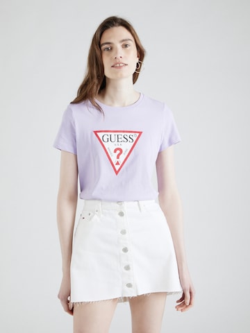 T-shirt GUESS en violet : devant