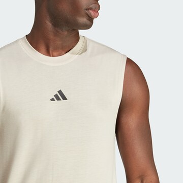 ADIDAS PERFORMANCE - Camisa funcionais 'Power Workout' em bege