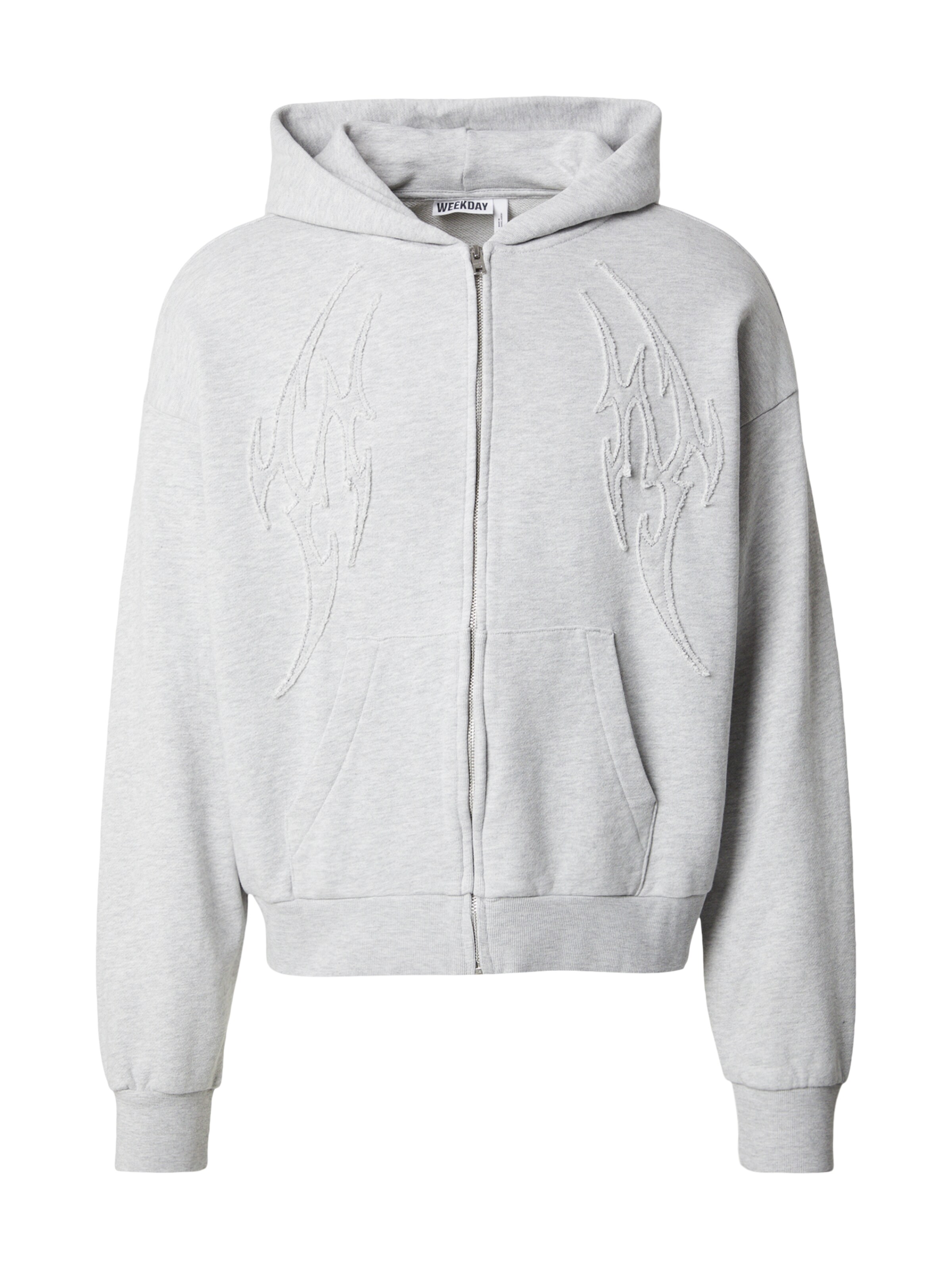 WEEKDAY Кофта на молнии в Серый: спереди