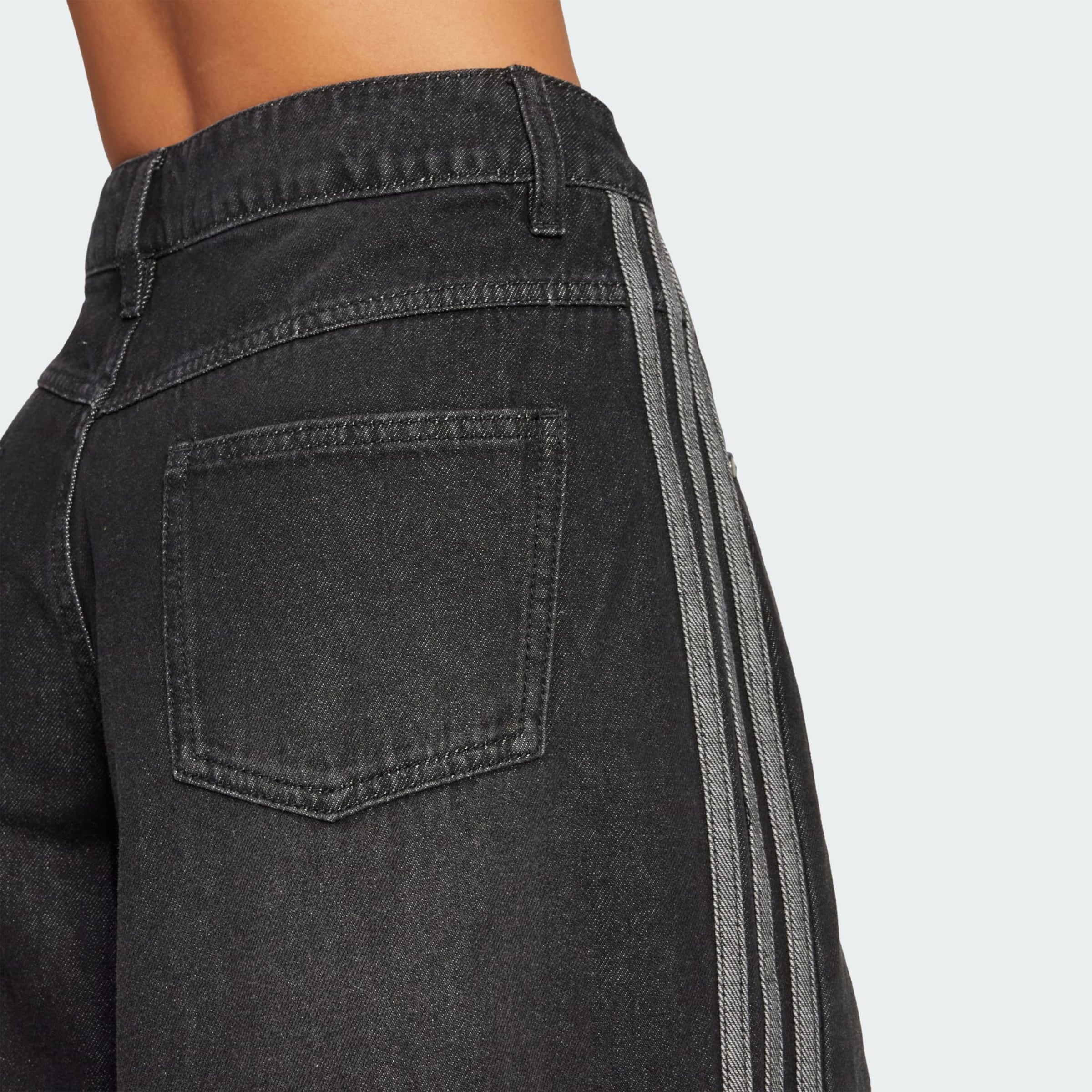 ADIDAS ORIGINALS Wide leg Jeans 'Adicolor Adilenium' pe Negru