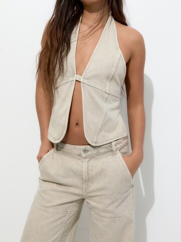 Pull&Bear Wide leg Jeans i grå