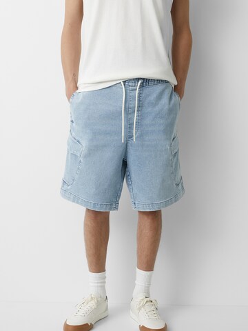 Pull&Bear Loosefit Shorts in Blau: predná strana