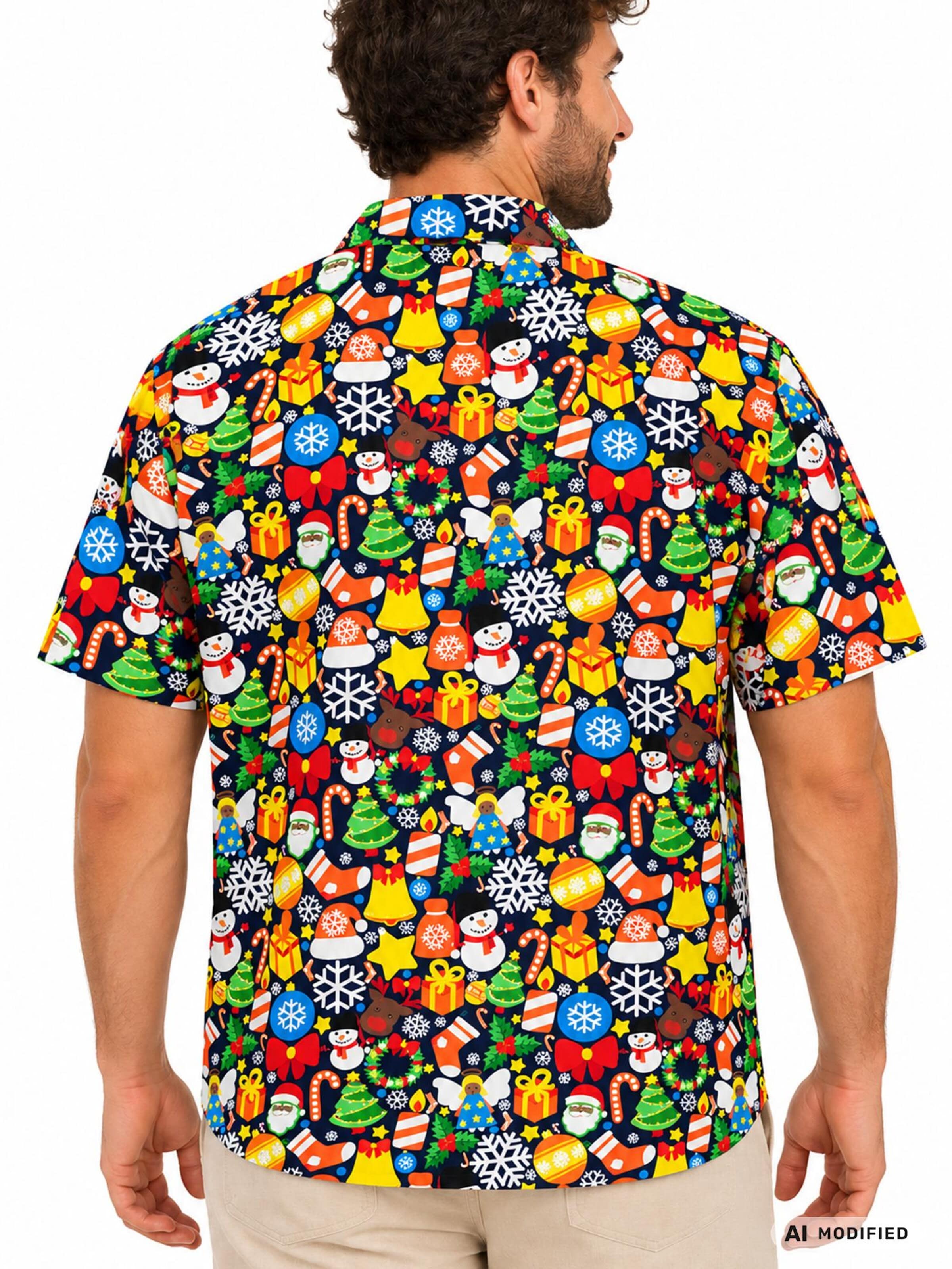 Regular fit Camicia 'Christmas Allover' di King Kameha in blu