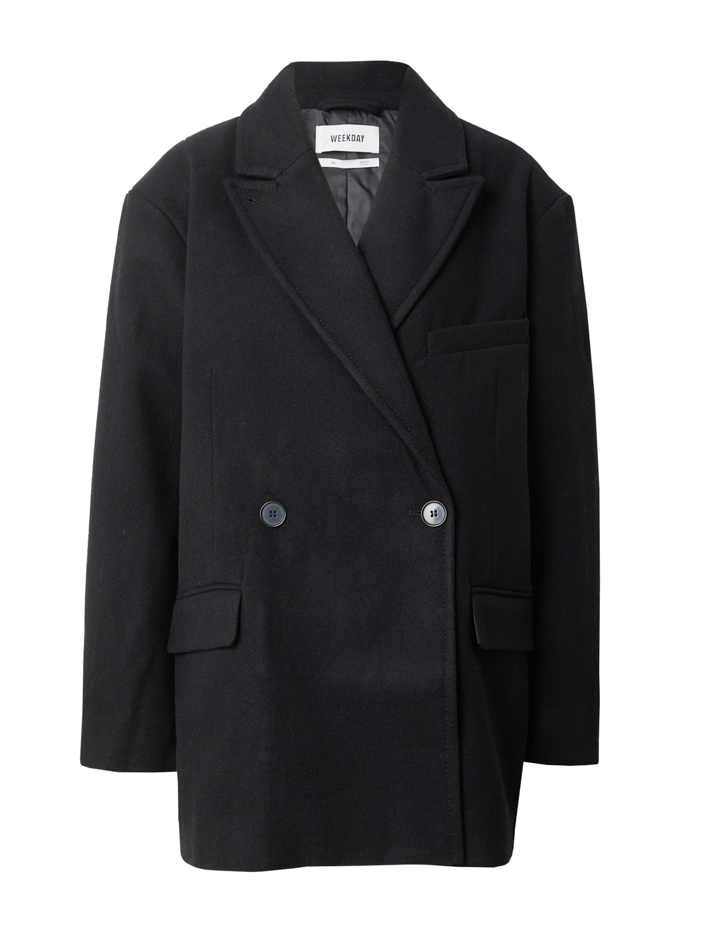 WEEKDAY Átmeneti kabátok 'Carla' - fekete: elől