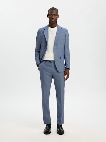 SELECTED Slimfit Bandplooibroek in Blauw