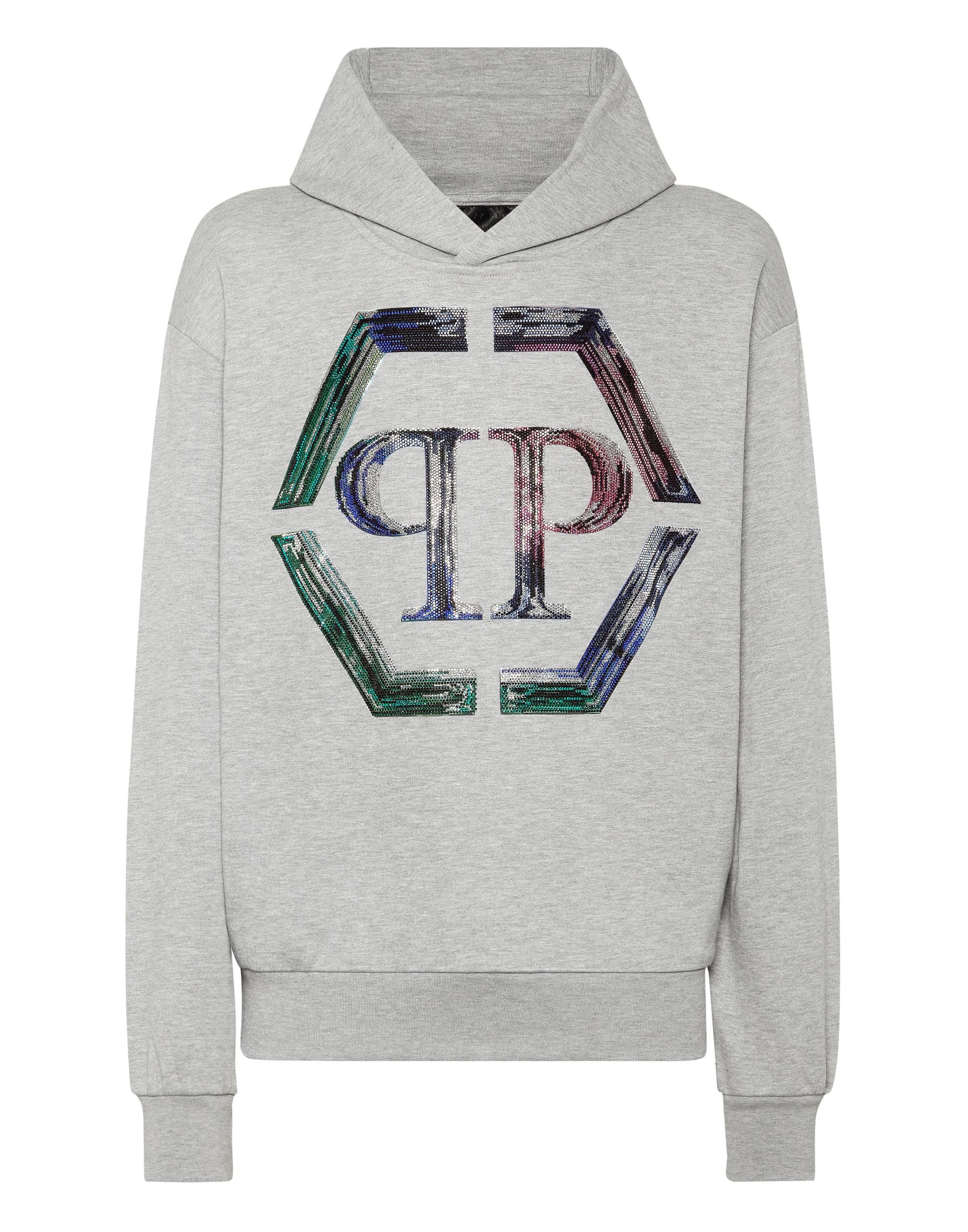 Philipp Plein - Sudadera 'Hexagon' en gris: frente