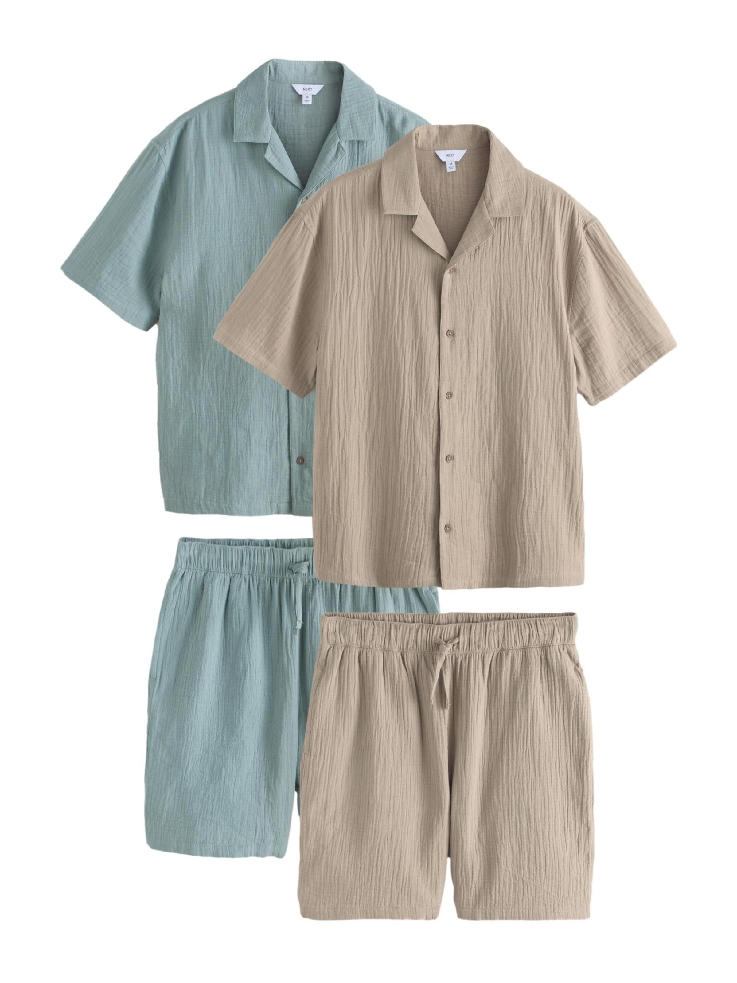 Pyjama court Next en beige : devant