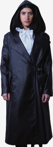 Manteau mi-saison 'Black Long Hooded Trench Coat' BIBI SAKALIEVA en noir : devant