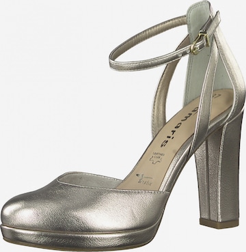 TAMARIS Дамски обувки на ток с отворена пета в злато: отпред