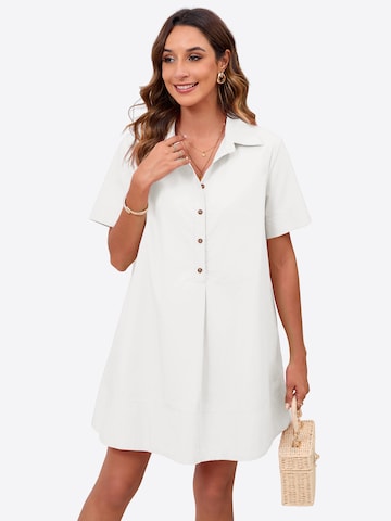 Rochie tip bluză de la Imily Bela pe alb: față