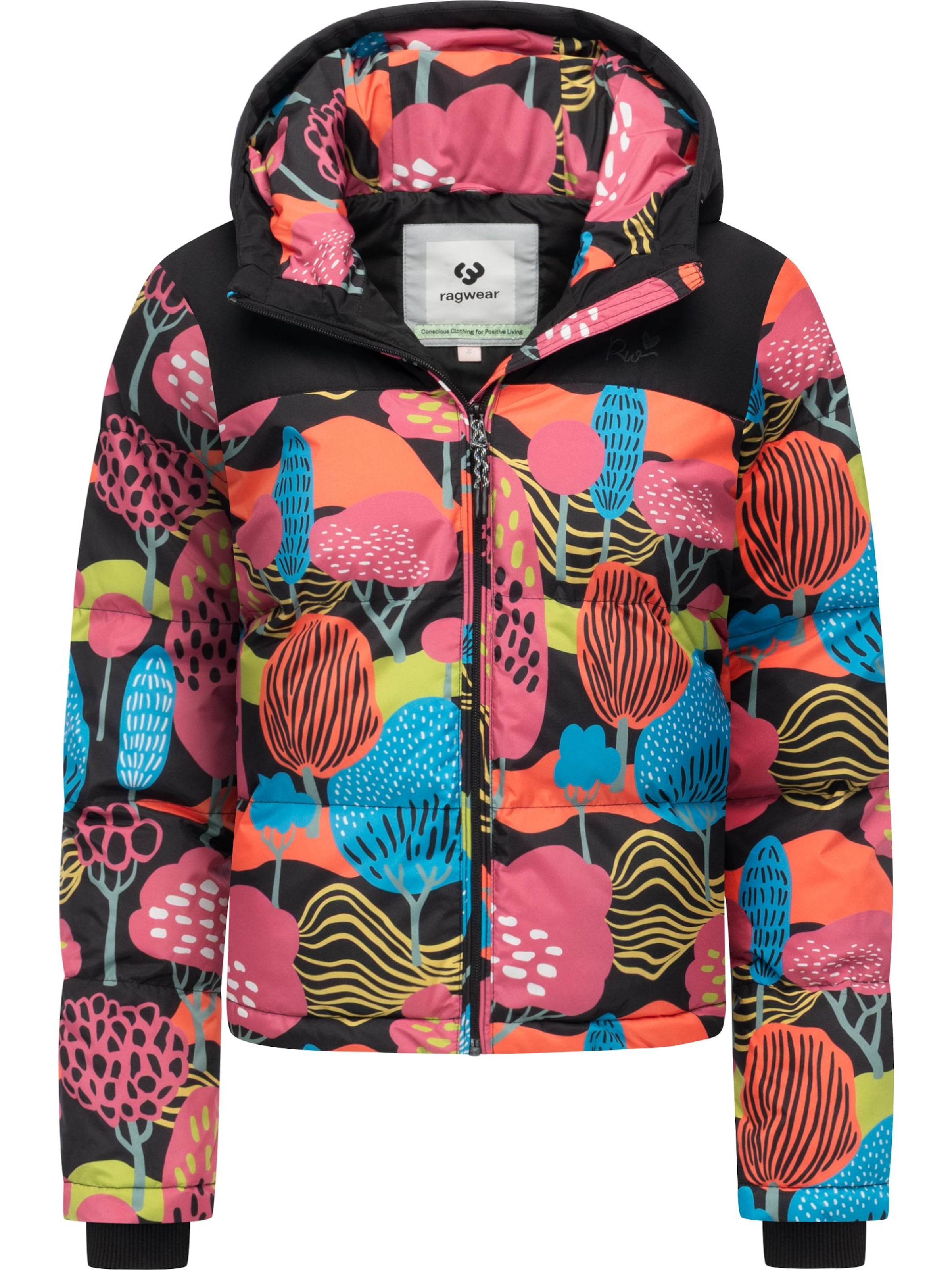 Ragwear Winterjacke 'Amazze' in blau / gelb / orange / schwarz, Produktansicht