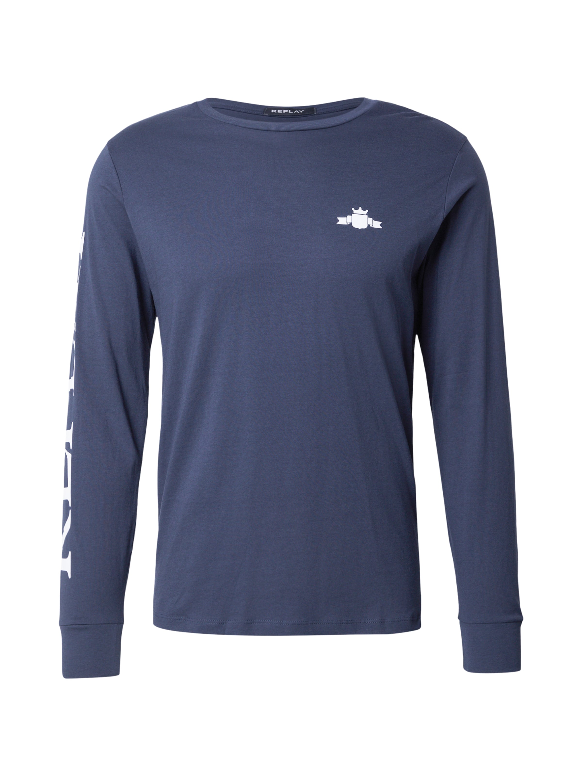 REPLAY Shirt in Dark blue / White, Item view