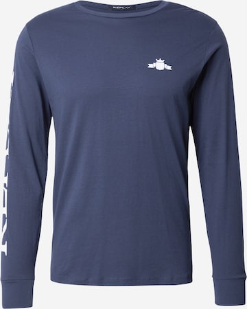 T-Shirt REPLAY en bleu : devant