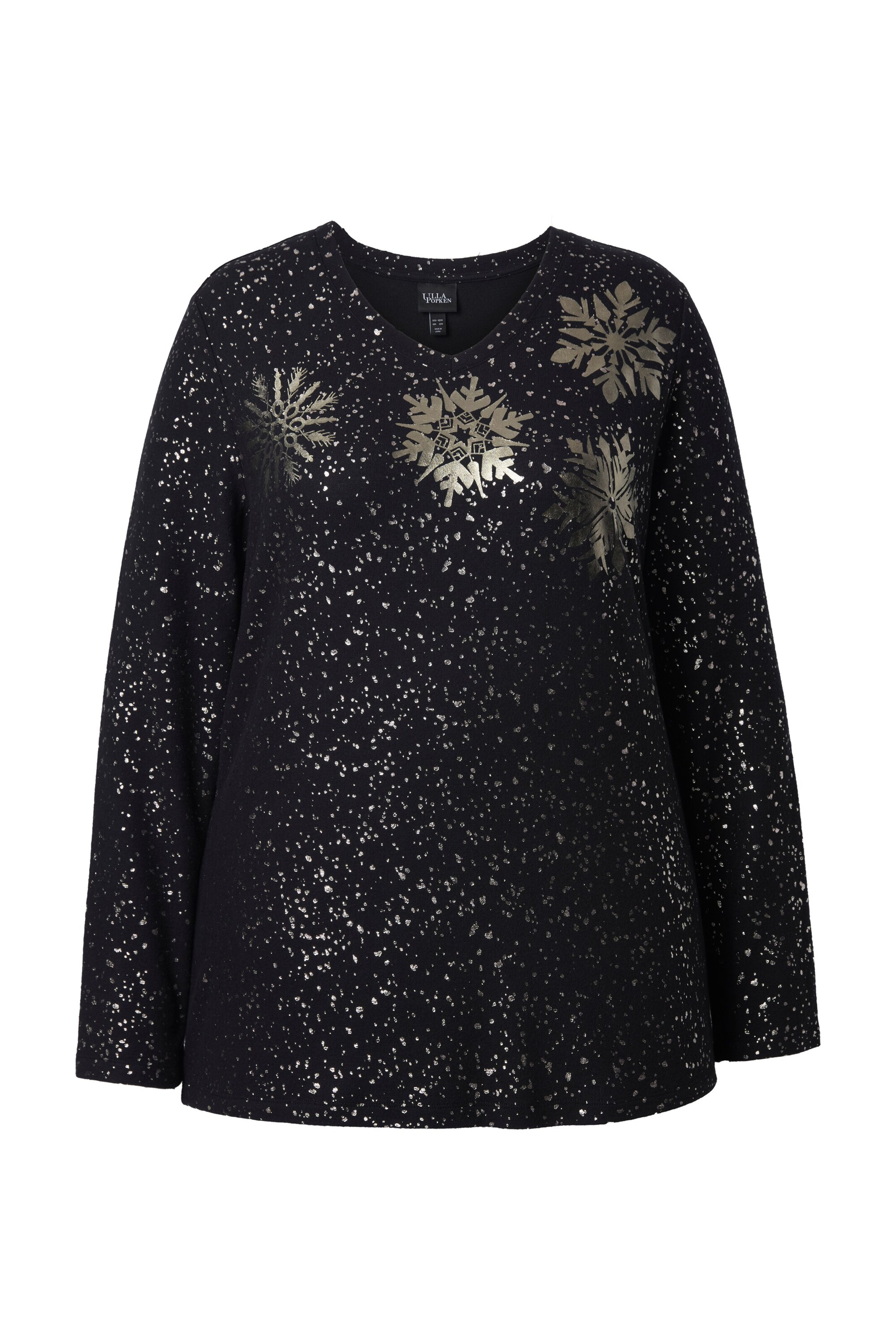 Ulla Popken Sweatshirt in Zwart: voorkant