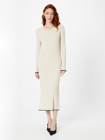 SOAKED IN LUXURY Knitted dress 'Adrianna' in Beige: front