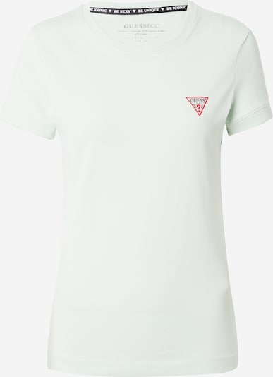 GUESS T-shirt en menthe / rouge / noir / blanc, Vue avec produit
