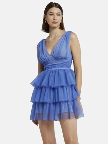 Robe de cocktail Nicowa en bleu : devant