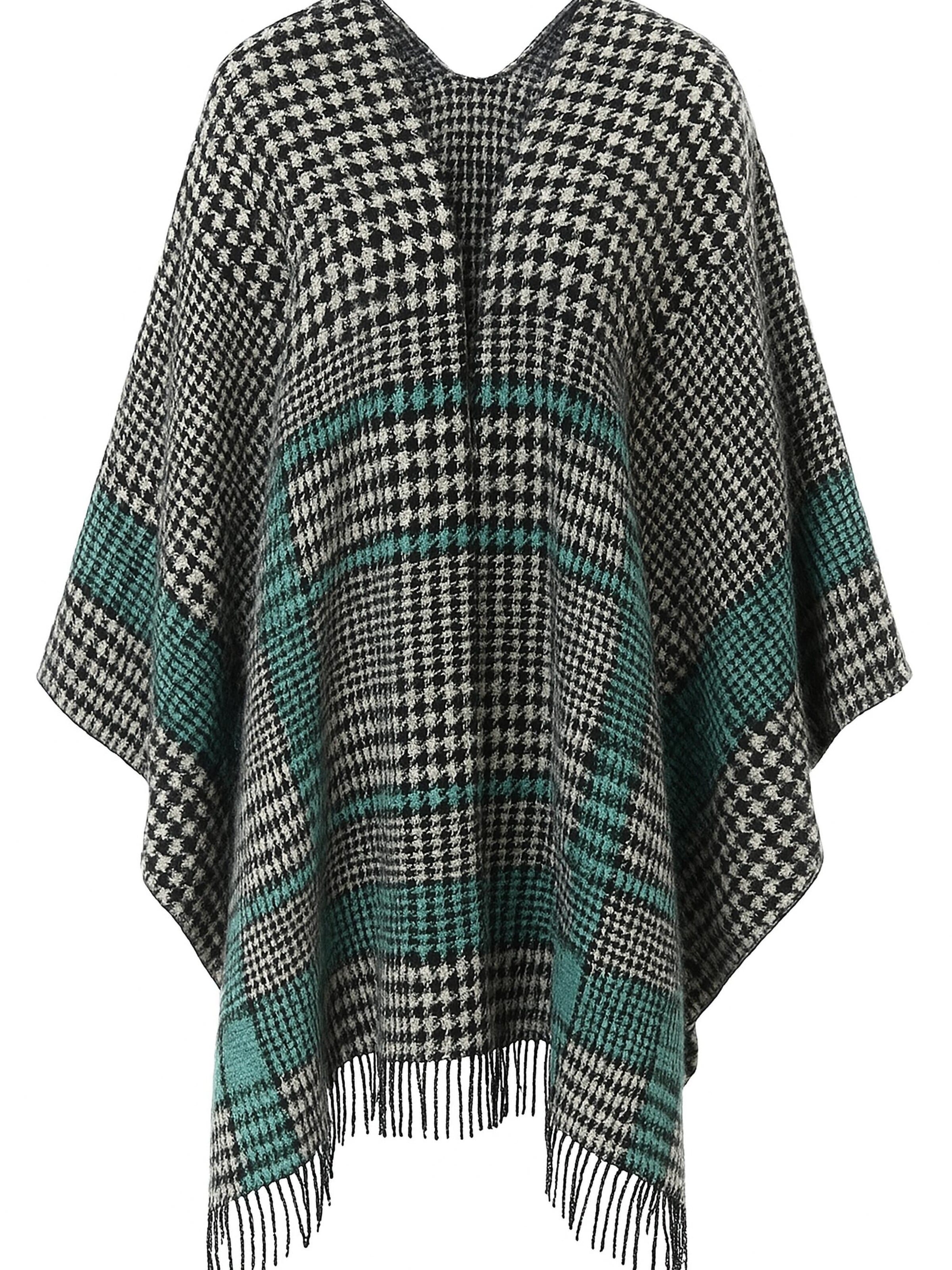 COLLEZIONE ALESSANDRO Oversized Scarf 'Hahnentritt' in Blue: front