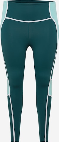 Skinny Pantalon de sport 'Lux' Reebok en vert : devant