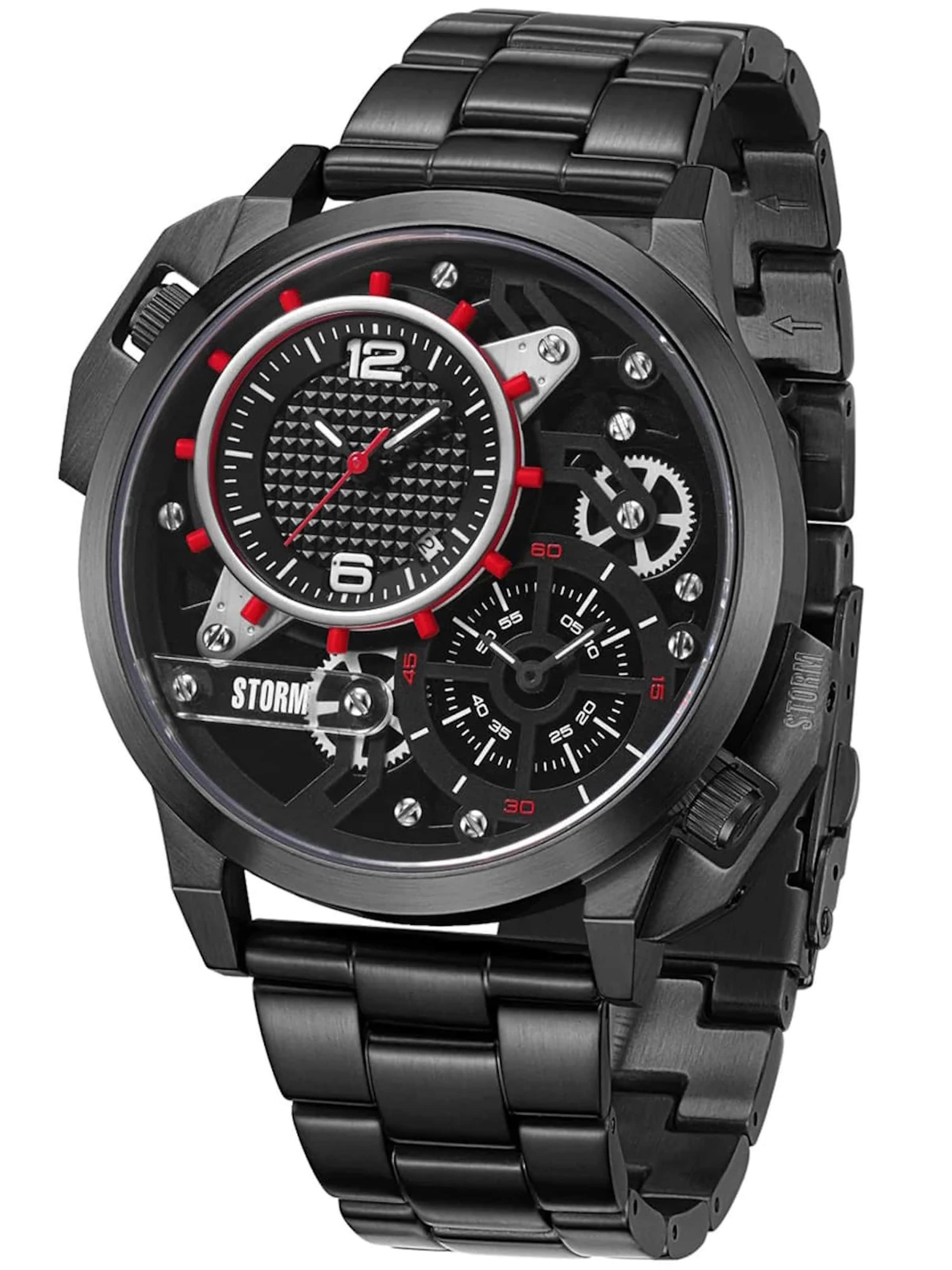 STORM Analoguhr 'Dualaton' in Schwarz: Vorderseite