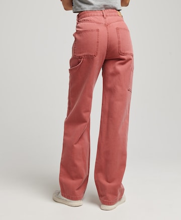 Wide Leg Pantalon Superdry en rouge