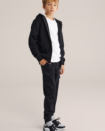 juoda WE Fashion Siaurėjantis Kelnės