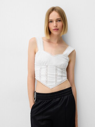 Bershka Top in White: front