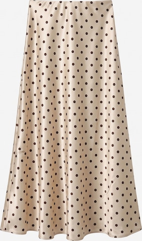 TorWeit Rok 'Women's Polka Dot Elastic Waist Maxi Skirt' in Beige: voorkant