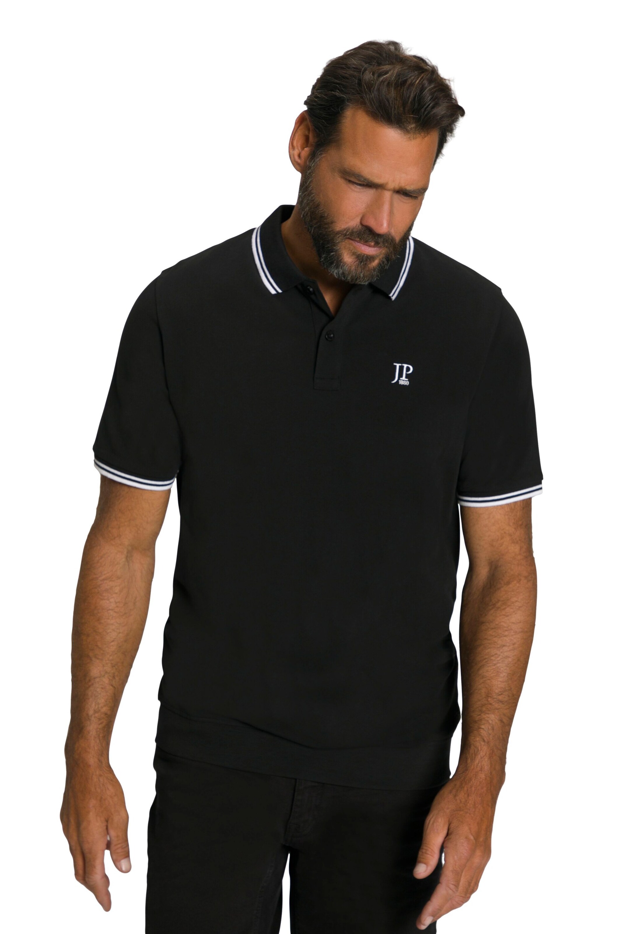 T-Shirt JP1880 en noir : devant
