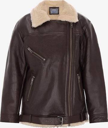 brūns DreiMaster Vintage Starpsezonu jaka: no priekšpuses