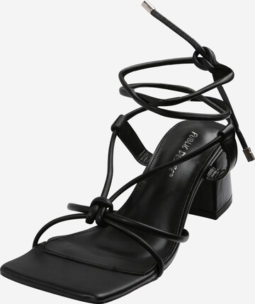 Public Desire Strap Sandals 'ALOHA' in Black: front