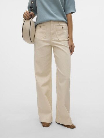 VERO MODA Wide Leg Jeans i beige: forside