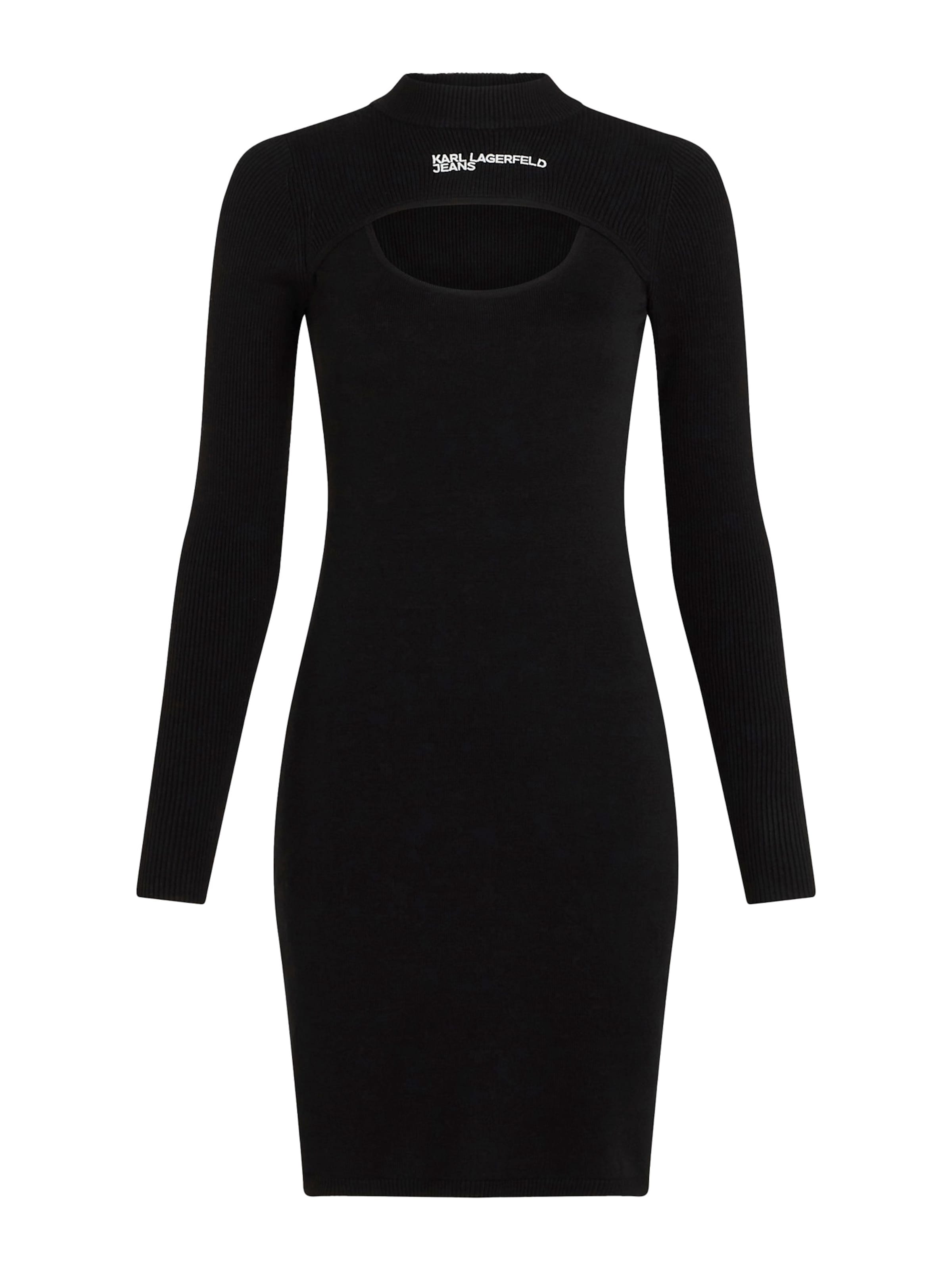 KARL LAGERFELD JEANS Πλεκτό φόρεμα σε μαύρο: μπροστά
