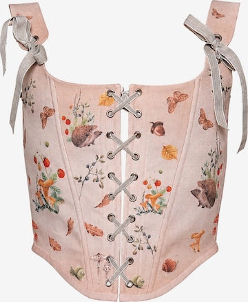 Corsage 'Hedgehog Garden Corset' VIADALINNO en orange : devant