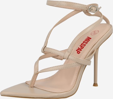 Misspap Teenslipper in Beige: voorkant