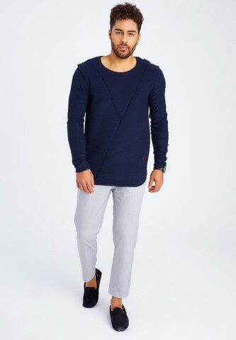 Leif Nelson Longsleeve Rundhals in Blau