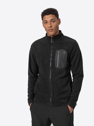 4F Athletic fleece jacket in Black: front