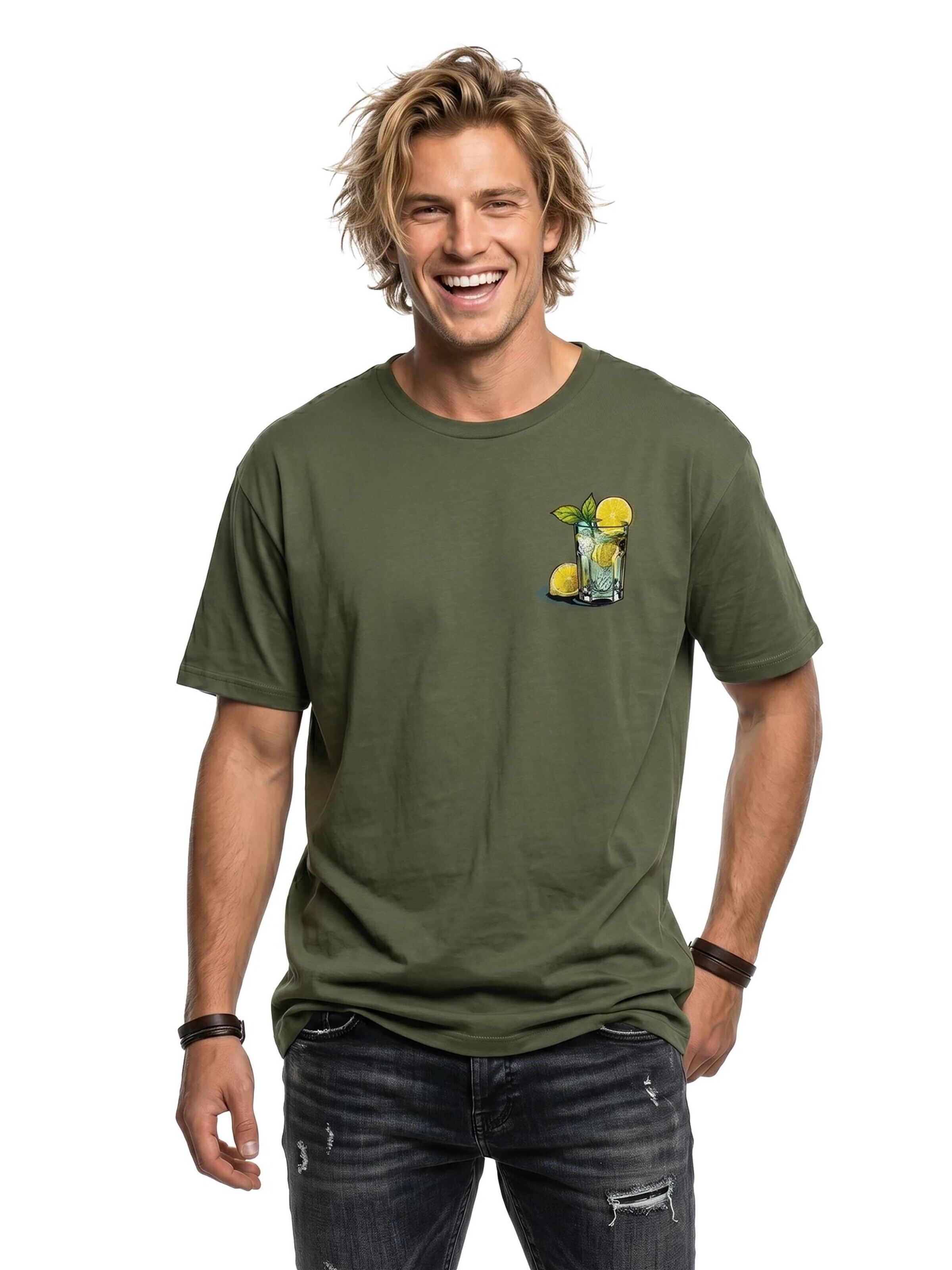 MAKAYA Shirt 'Gin Tonic' in Green
