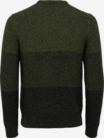 Only & Sons Sweater 'Tuck' in Green