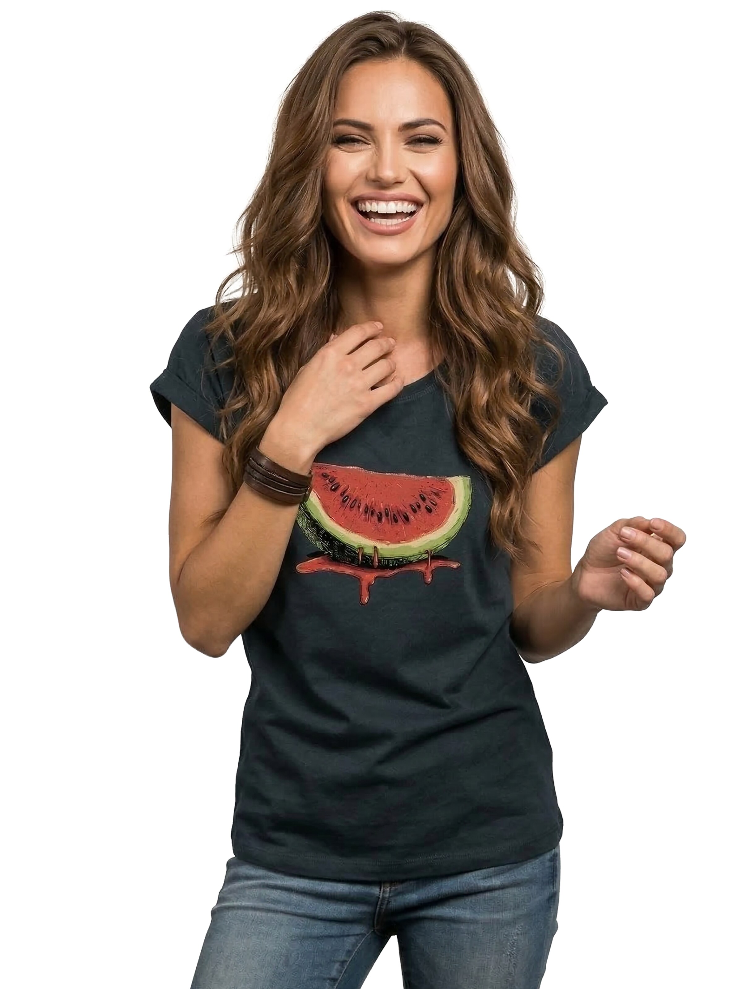 MAKAYA Shirt 'Watermelon' in Blue