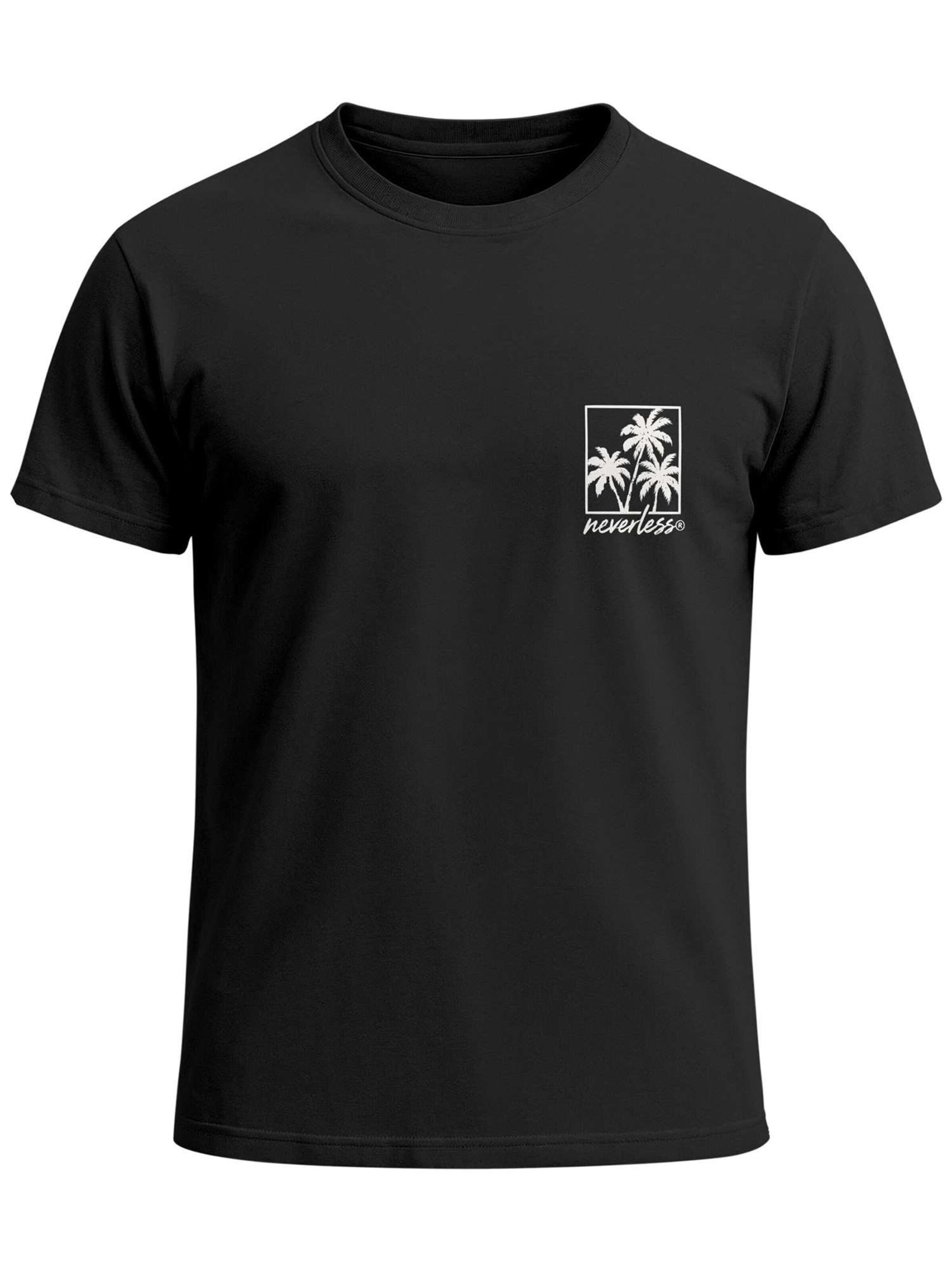 Neverless Shirt 'Logo Palmen' in Black: front