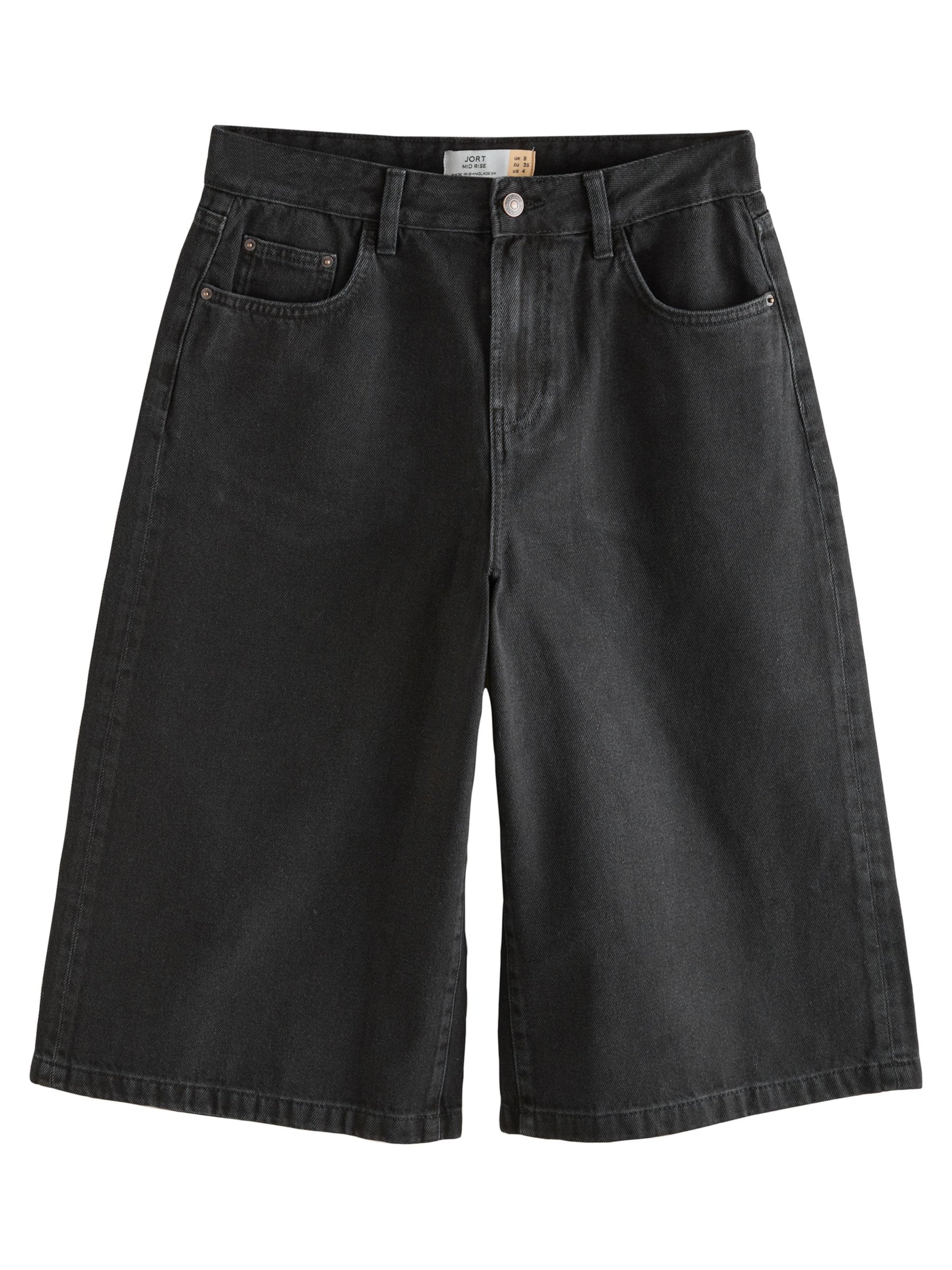 Next Wide leg Jeans in Zwart: voorkant