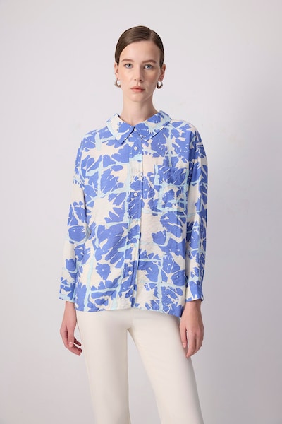 Touche Prive Klederdracht shirt in de kleur Blauw / Lichtblauw / Natuurwit, Productweergave