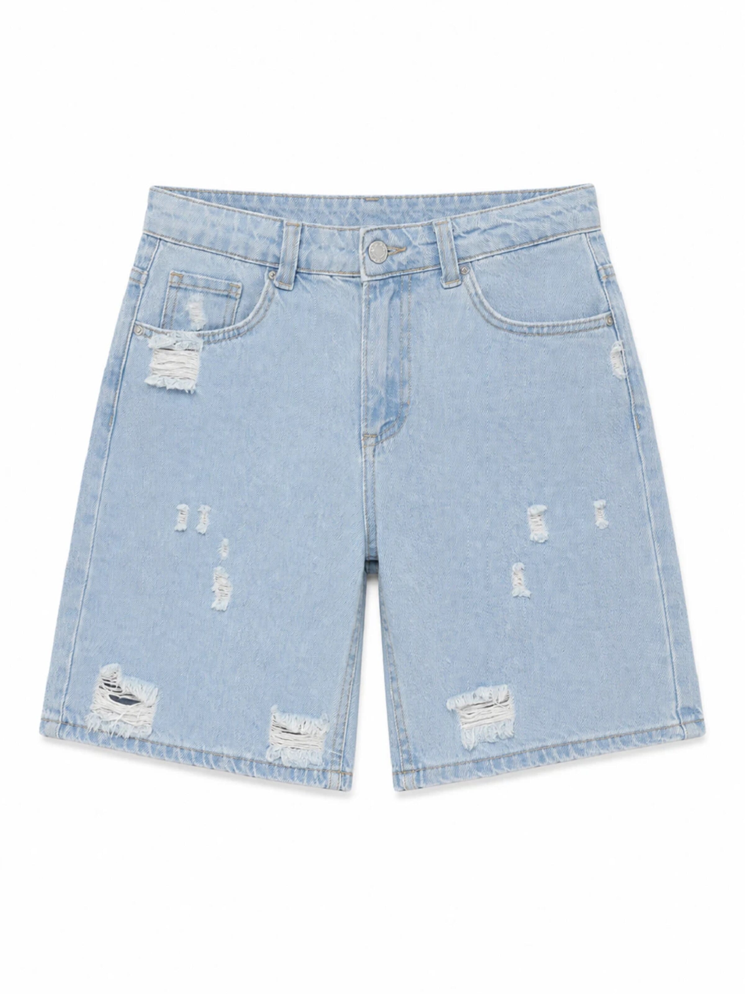 IT'S BASIC Baggy Jeans 'BAGGY MINI DENIM SHORT' in Blauw