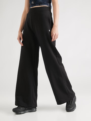 Calvin Klein Jeans - Pierna ancha Pantalón en negro: frente