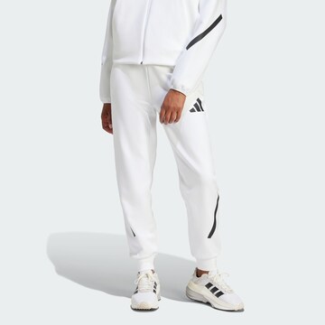 Tapered Pantaloni sportivi 'Z.N.E.' di ADIDAS SPORTSWEAR in bianco: frontale