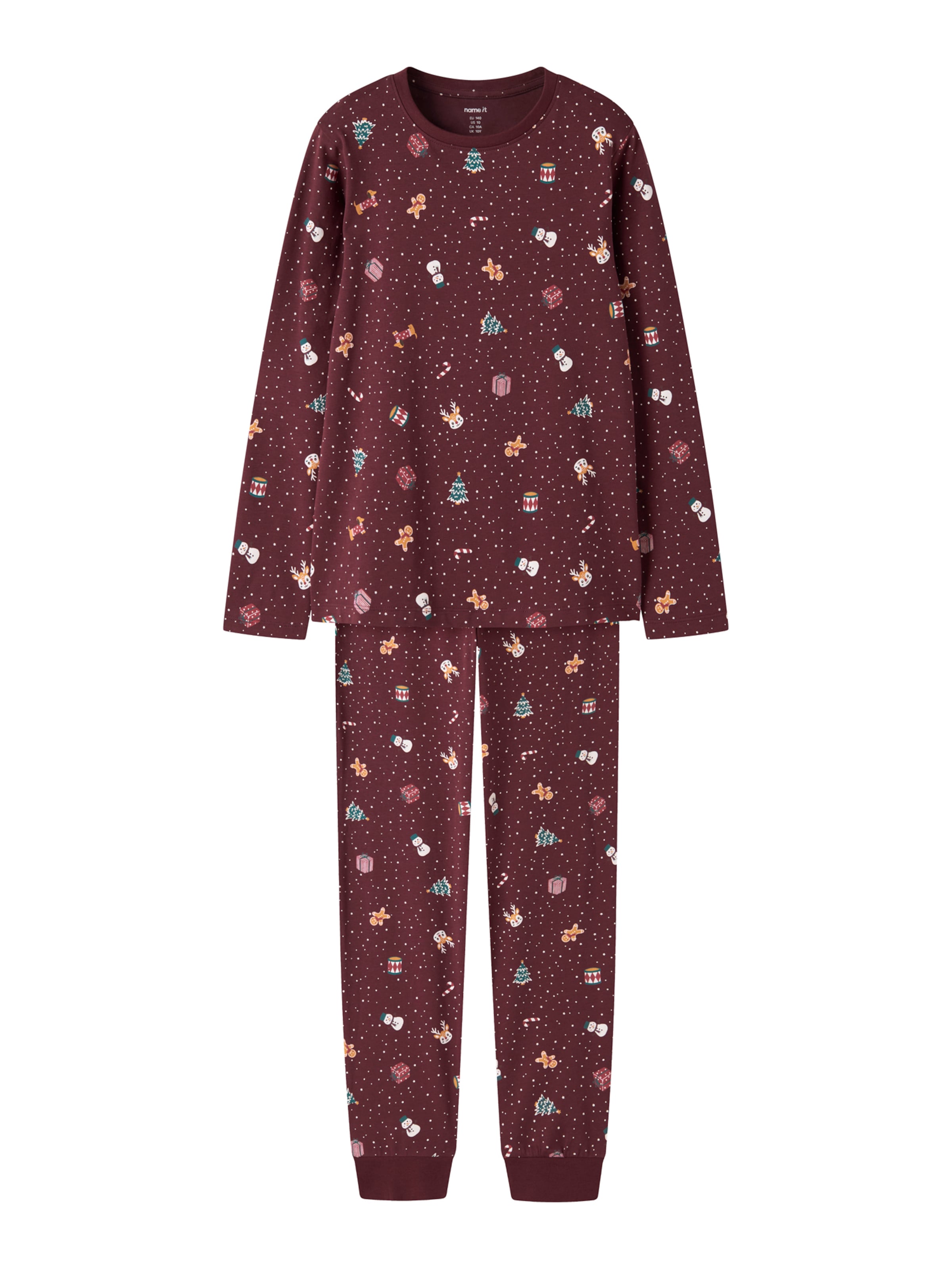 NAME IT - Pijama 'NKNVISMAS' en rojo: frente