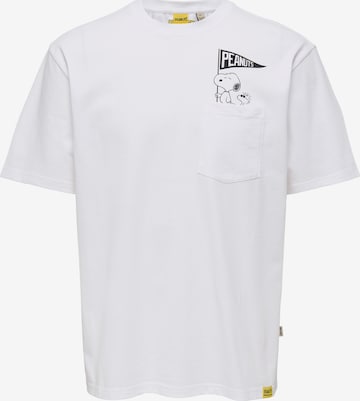 Only & Sons Tričko 'ONSPEANUTS' - Biela: predná strana