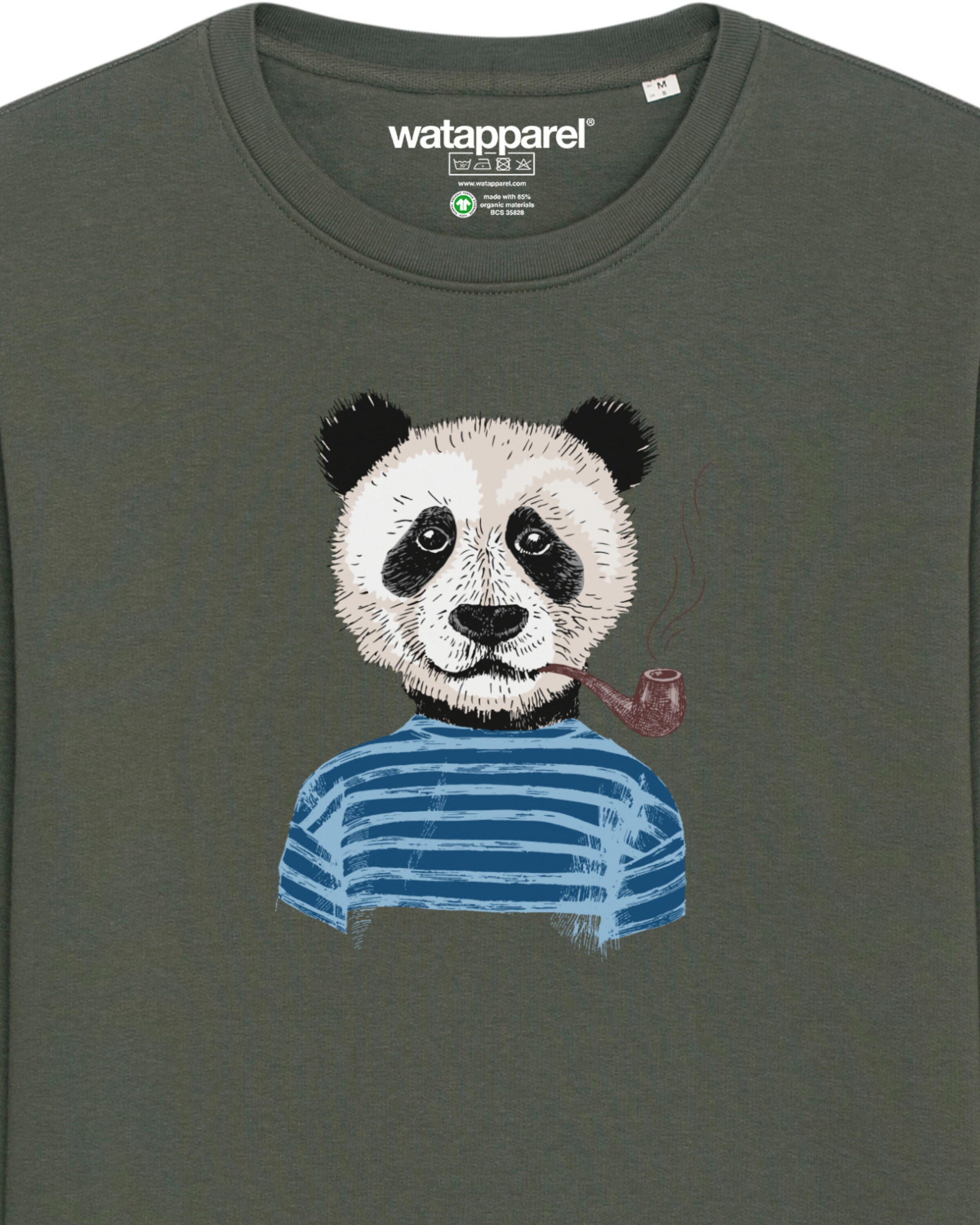 Watapparel Sweatshirt ' Panda ' in Groen