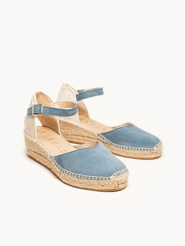 Sandalo con cinturino 'Alpargata Cuña 5 cm' di Alhamas in blu